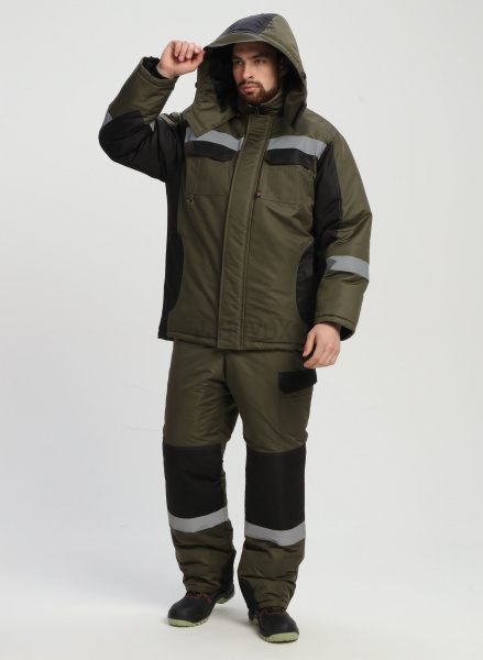 Костюм зимний "Вектрон-2" СОП (тк.Таслан,135) п/к, хаки/черный