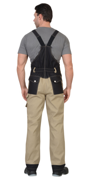 Полукомбинезон "Вест-Ворк" бежевый с черным пл. 275 г/кв.м