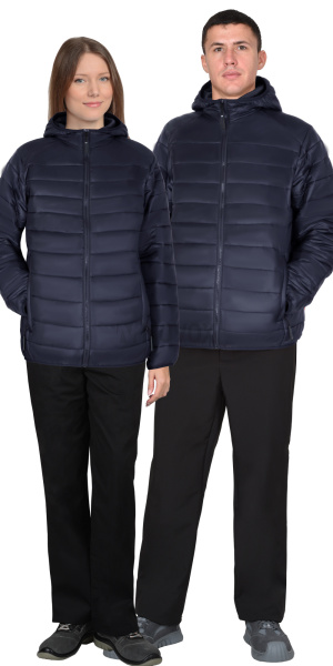Куртка утепленная АЗИМУТ с капюшоном, т.синий, тк. Таффета 