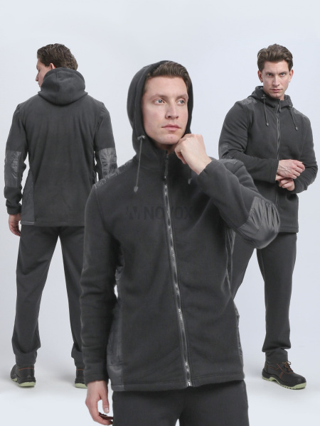 Куртка с капюшоном Кэмп (тк.Флис), т.серый