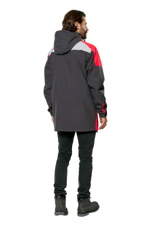 Куртка-ветровка мужская летняя/демисезонная "Тизер" цвет темно-серый/светло-серый/мандарин