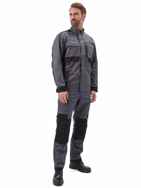 Костюм "ГОРОД" куртка/брюки, цвет: Т.СЕРЫЙ/ЧЕРНЫЙ