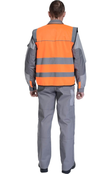 Жилет сигнальный "Спектр Премиум" оранжевый с СВП (СОП)