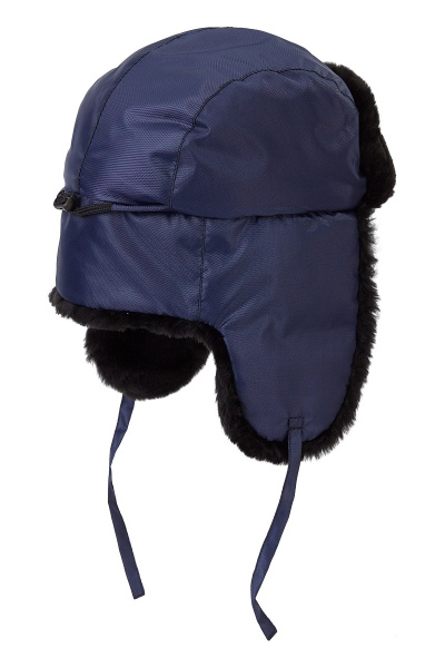 Шапка-ушанка зимняя цвет темно-синий