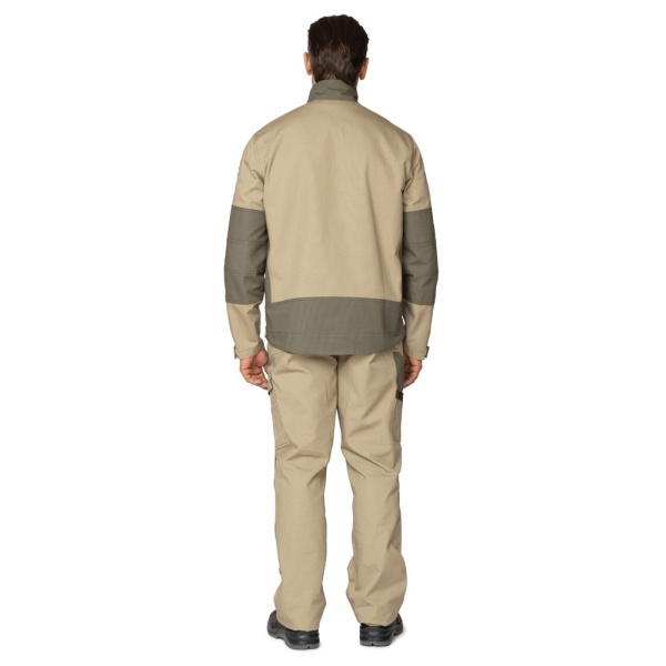 Костюм мужской "Suomi" бежевый/олива премиум (куртка и брюки)