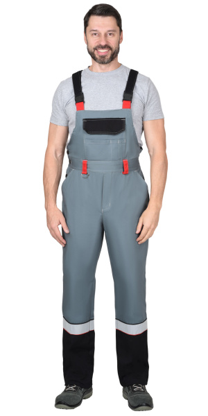 Костюм "ВИВАТ" куртка, п/к, 100% х/б, пл. 270 г/кв.м, сер. с крас. и чер. с СОП (узб.Саржа) 