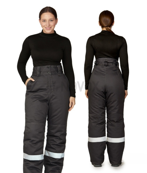 Брюки женские утеплённые "Бренд" тёмно-серые