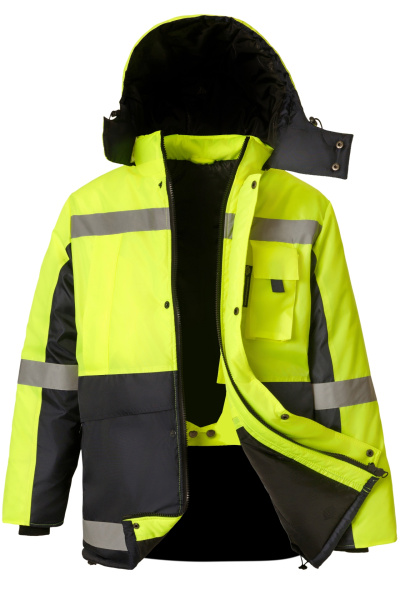 Костюм Магистраль утепленный с СВП тк.Оксфорд желтый/т.синий, куртка, п/к