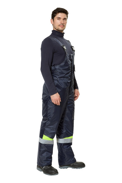 Костюм рабочий мужской зимний "Комфорт" цвет темно-синий/неоновый