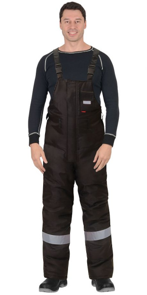 Костюм зимний "НОРД ДВ", куртка, п/к, черный/красный, СОП