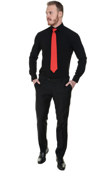 Галстук на резинке красный