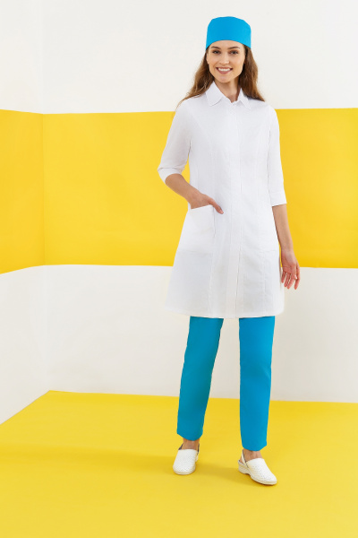 Халат LINDRED CAMILLA (ЛИНДРЕД КАМИЛЛА) рукав 3/4, пуговицы, женский белый