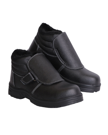 Ботинки сварщика зимние ТИТАН, кожа, ПКП, иск.мех, Нитрил