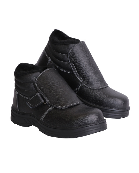 Ботинки сварщика зимние ТИТАН, кожа, ПКП, иск.мех, Нитрил