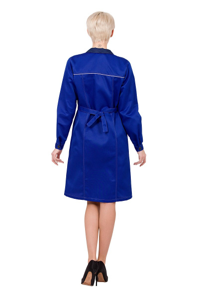 Халат рабочий женский летний/демисезонный "Страйк" цвет василек/синий
