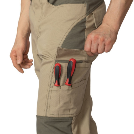 Костюм мужской "Suomi" бежевый/олива премиум (куртка и брюки)