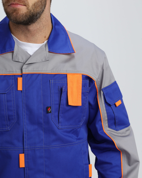 Костюм Союз-Профессионал-2 CH (тк.Смесовая,240) п/к, васильковый/св.серый/оранжевый