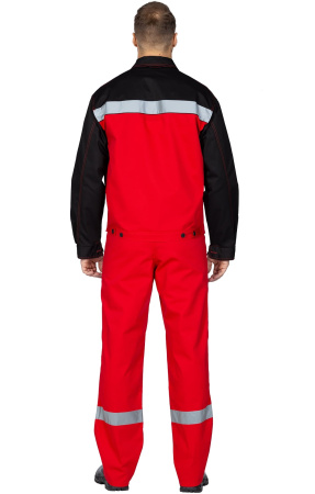 Костюм "Мастер-Люкс", куртка, п/к, красный с черным