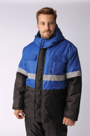 Костюм зимний "Мегрес-2" СОП (тк.OxLine,90) п/к, васильковый/черный