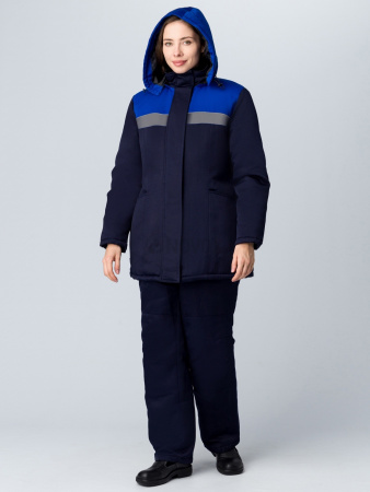 Куртка зимняя женская Вьюга СОП (тк.Смесовая,210), т.синий/васильковый