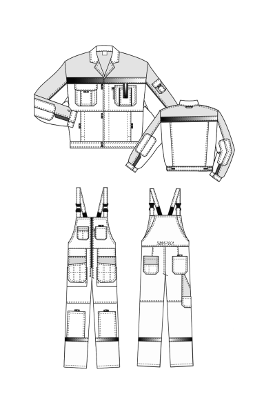 Костюм "Профессионал-2", куртка, п/к, с СВП (СОП) василек-оранжевый-черный