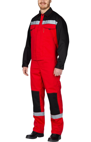 Костюм "Мастер-Люкс", куртка, п/к, красный с черным