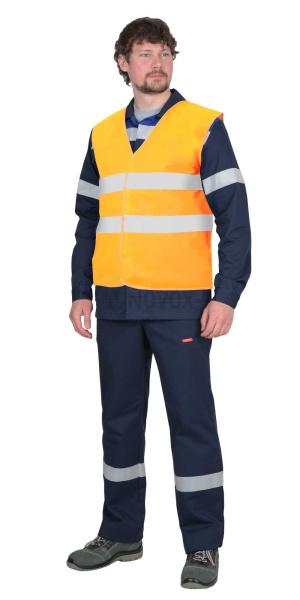 Жилет сигнальный кл.1, 2 СОП (трик.100 гр/м2) оранжевый (ЧЗ)