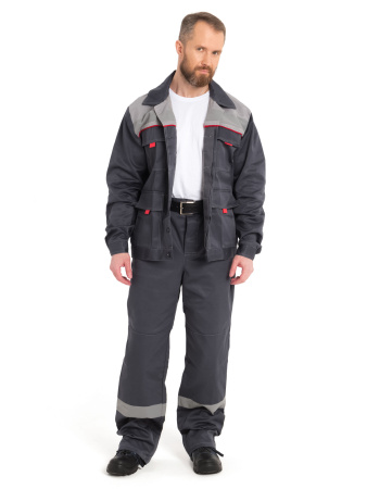 Костюм "Нова" куртка+брюки, цв. т. серый/св. сер.