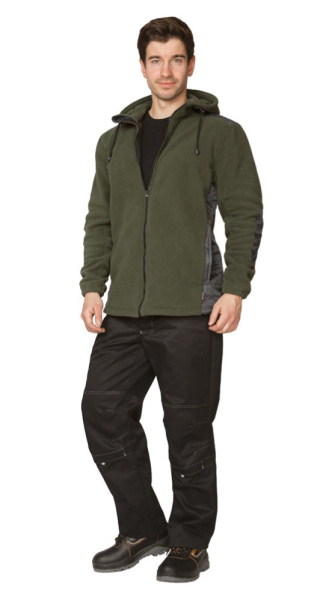 Куртка "Кеми" флисовая с капюшоном хаки