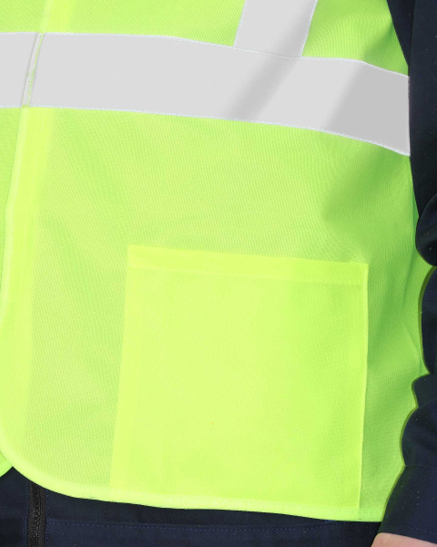 Жилет сигнальный кл.2, 3 СОП (трик.120 гр/м2, карманы) лимонный