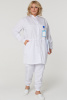 Халат ГВЕНН женский белый, длинный рукав, кнопки