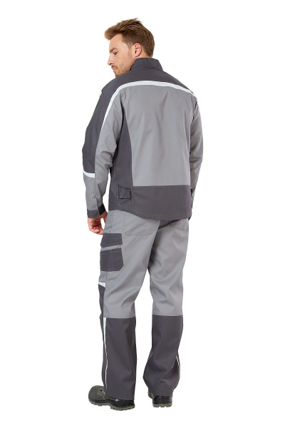 Костюм рабочий мужской летний "Финикс", куртка, брюки, цвет серый/темно-серый
