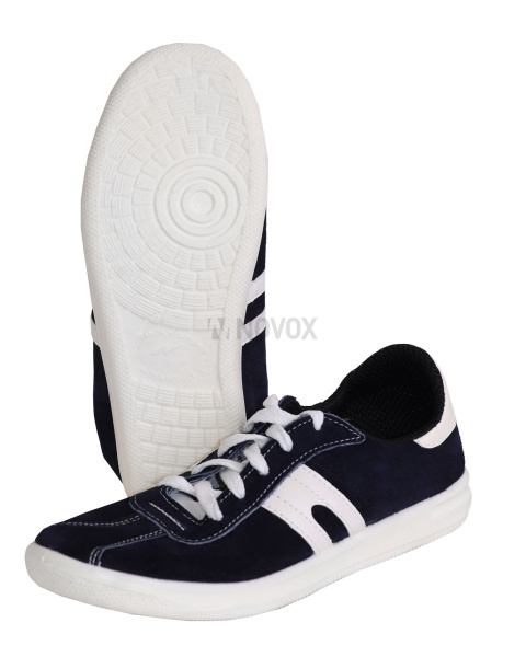 Кроссовки спилковые Люкс, ПУ, синие