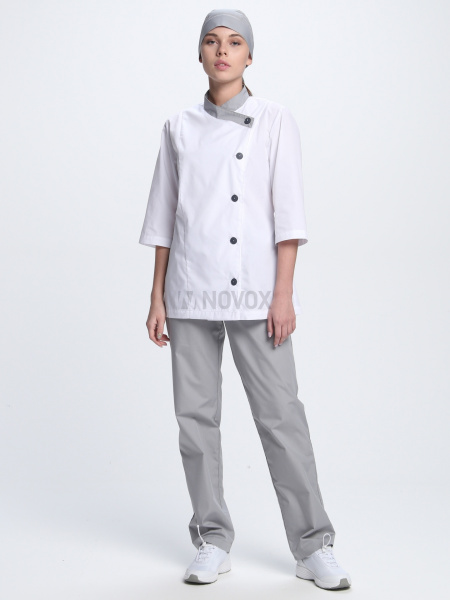 Костюм женский Канди (тк.ТиСи,120), серый/белый