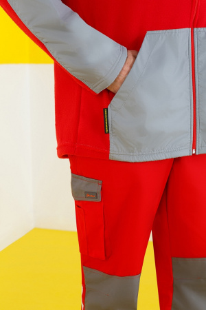 Толстовка СПЕЦ комбинированная красная/светло-серая