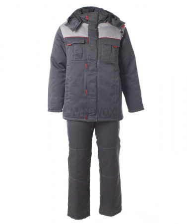Костюм «ФАВОРИТ-1» с брюками, зимний, куртка, брюки, т.серый/св. серый