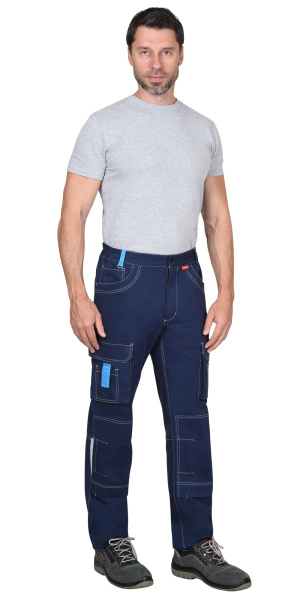 Костюм "ДЖЕТ" куртка (чз), брюки синий с голубым тк. мех. стрейч с ВО