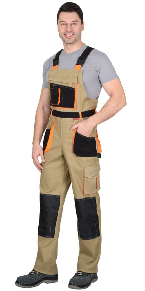 Костюм "МАНХЕТТЕН" куртка (чз), п/к песочный с оранж. и черным тк. стрейч пл. 250г/кв.м