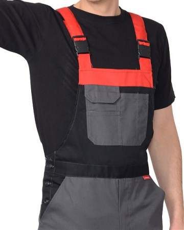 Полукомбинезон "Фаворит-Мега", серый с красным, черным, СОП