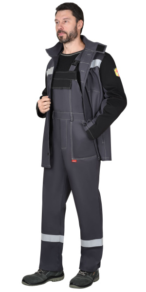Костюм сварщика "ГЕРКУЛЕС" летний, куртка, п/к т.серый с черным, СОП 50мм