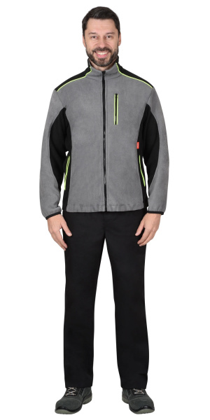 Куртка флисовая "ТЕХНО" серая с черным (ЧЗ)