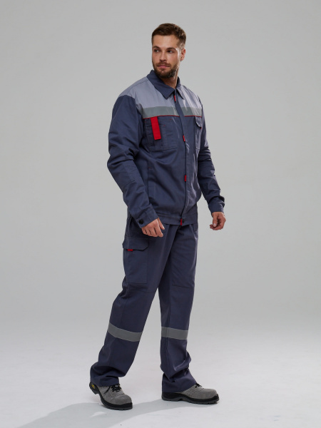 Костюм Флагман-Фаворит-2 СОП UZ (тк.Саржа,250) п/к, т.серый/св.серый