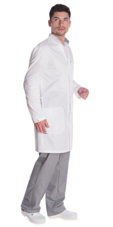 Халат "Элит" медицинский мужской, белый + серый