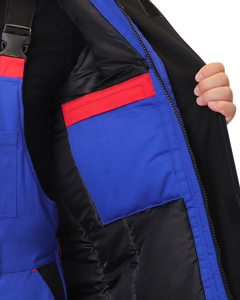 Костюм СТАН зимний: куртка, п/к васильковый с черным и красным