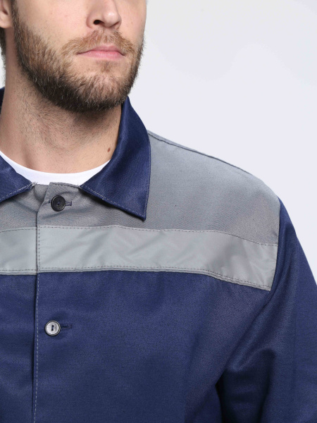 Костюм "Лигор-1" СОП У. (тк.Смесовая,210) брюки, т.синий/серый