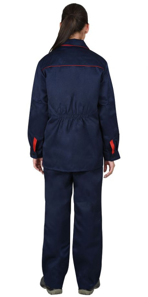 Костюм "УДАРНИЦА" куртка, п/к, т. синий с красной отделкой