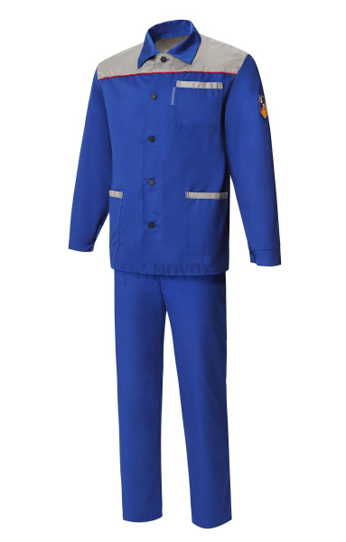 Костюм "Труд", куртка, брюки, василек-серый