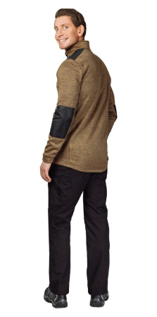 Куртка "Валма" трикотажная горчичный меланж/чёрный