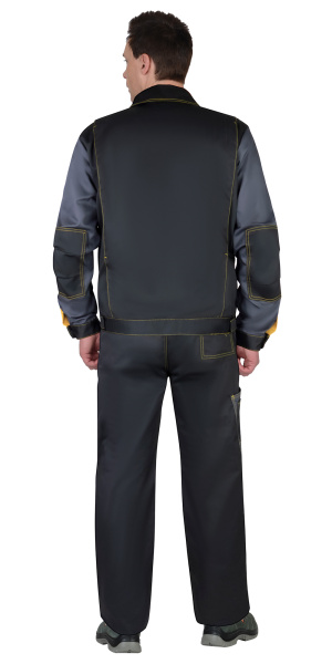 Костюм ФАВОРИТ куртка кор., п/комб. черный с темно-серым, горчичный