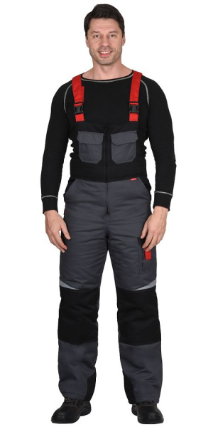 Костюм зимний "Фаворит-Мега" куртка, п/к, т.серый/черный/красный